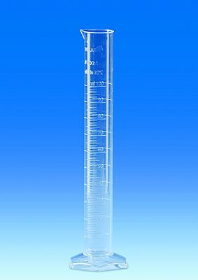 Messzylinder, PMP, Klasse A, KB hohe Form, erhabene Skala, 2000 ml