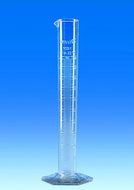 Messzylinder, SAN, Klasse B hohe Form, erhabene Skala, 250 ml