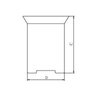 Becher mit Rand, 18/10 Stahl, 3000 ml, HxD=180x150mm,Gewicht in g: 968,0