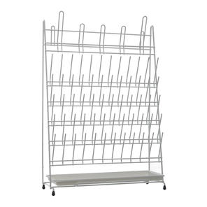 Abtropfgestell, PVC beschichtet, 420x160x610mm, 65 Steckplätze für Reagenzgläser und Kolben, mit Abtropfschale ,