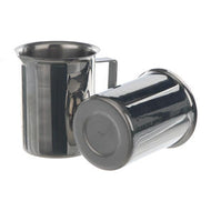 Becher mit Rand, Ausguss und Griff, 18/10 Stahl, 3000ml, HxD=180x150mm