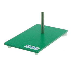 Stativplatte Stahl, grün lackiert, M10 Gewinde, 210x130x8mm, 1 Fuß verstellbar,Gewicht in g: 3.000,0