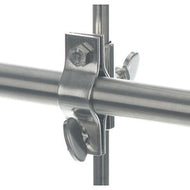 Rohrschelle/Reduzierschelle 18/10 Stahl für Rohre mit unterschiedlichem Durchmesser d=26,9/12mm<br />Gewicht in g: 216,0