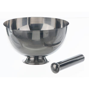 Reibschale mit Fuß, 18/10 Stahl, 2000 ml, D=200mm, Pistill separat bestellen (Bestellnr. 8936),Gewicht in g: 456,0