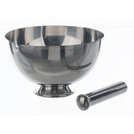 Reibschale mit Fuß, 18/10 Stahl, 2000 ml, D=200mm, Pistill separat bestellen (Bestellnr. 8936),Gewicht in g: 456,0