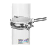 Schraubrohrschelle 18/10 Stahl, d=133-140, mit Keramikeinlage, für Rohre und zylindrische Gefäße, mit Fitting, Schaft bitte separat bestellen (Schaft M10)
