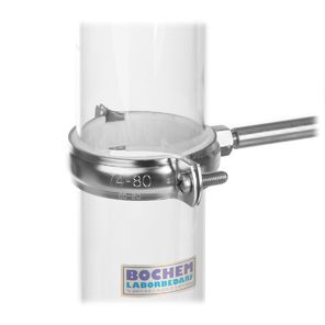 Schraubrohrschelle 18/10 Stahl, d=108-115, mit Keramikeinlage, für Rohre und zylindrische Gefäße, mit Fitting, Schaft bitte separat bestellen (Schaft M10)