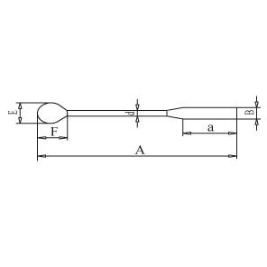 Chemikalienlöffel aus Nickel, L=210mm, Löffel B=40x28mm,Gewicht in g: 37,0