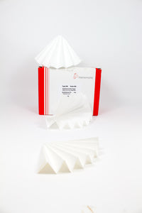 Filterpapier 595, qualitativ, mittelschnell, dünn, 68 g/qm, Faltenfilter 385 mm