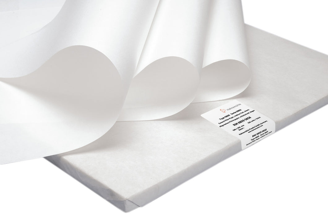 Filtrierpapier 0859 zum Klären, mittelschnell, 61 g/qm, 580 mm x 580 mm