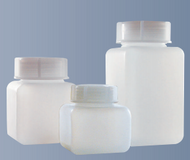 Vierkantflasche, weithals, PE-HD, naturfarbig