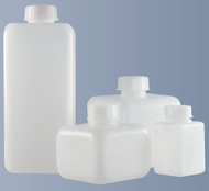 Vierkantflasche, enghals, PE-HD, naturfarbig