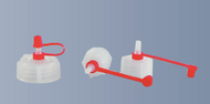 Tropfverschluss mit Halteband und Kappe, PE-LD,