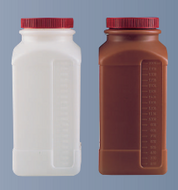 Vierkantflasche, weithals, PE-HD, mit Graduierung