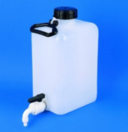 LDPE Ballon vierkant mit eingeschraubtem Kugelhahn