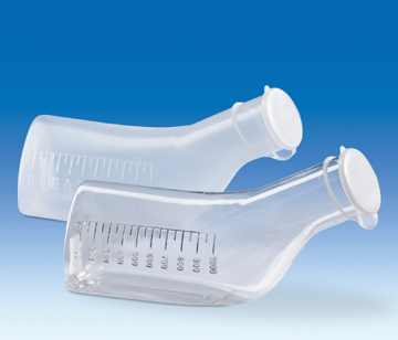 Urinflasche, PP mit Deckel, PE-LD, erhabene Skala, 1000 ml