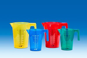 Set Messbecher 1000ml, stapelbar, farbig, PP blau, gelb, rot, grün (je 1 Stk.)