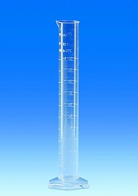 Messzylinder, PMP, Klasse A, KB hohe Form, erhabene Skala, 10 ml