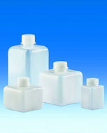 Enghalsflasche, PE-HD mit Schraubkappe PE-LD, quadratisch, 250 ml
