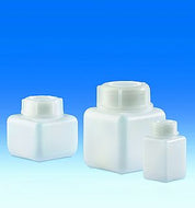 Weithalsflasche, PE-HD mit Schraubkappe PE-LD, quadratisch, 100 ml