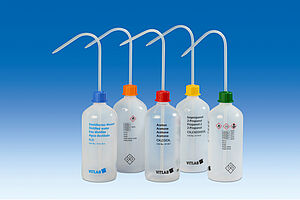 VITsafe Sicherheitsspritzflasche, Enghals PE-LD, GL 25, VENT-CAP Spritzaufsatz, PP, N,N-Dimethylformamid, 500 ml