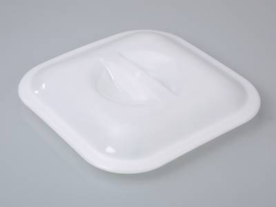 Deckel f.Vierkanteimer,PE trans.,m.Skala,m.Trageb.