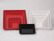 Fotoschale, niedere Form, mit Rillen, rot, 14x19cm