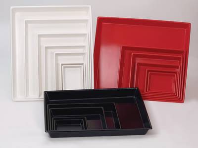 Fotoschale nied. Form, o. Rillen, schwarz 14x19cm