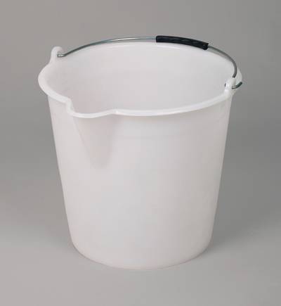 Industrie-Eimer, LLDPE weiß, mit Metallbügel, 12 l