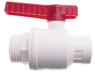 Kugelhahn PP weiß,1/2"innen-M29x1,75 außen,NW 15mm