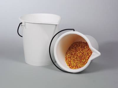 Labor-Eimer, PE weiß, m. Ausguss, m. Skala, 10 l