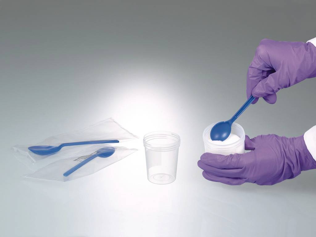 Löffel für Lebensmittel, blau, PS, steril, 10 ml