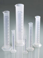 Messzylinder, PP, blaue Skala, Klasse B, 500 ml