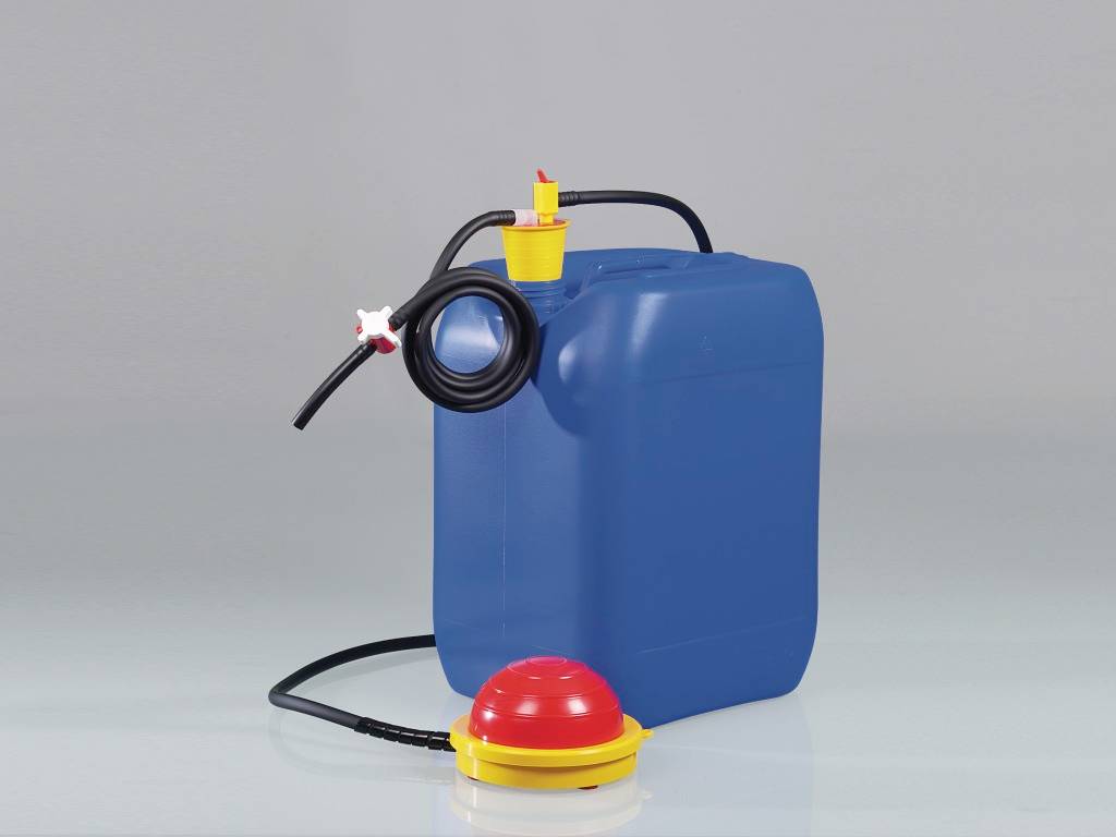 OTAL Fußpumpe Schlauch & Hahn, PP/PVC, Rohr-Ø 12mm