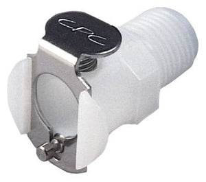 CPC Kupplung, POM, Mutterteil, m. Ventil, 1/4" NPT