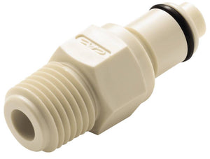 CPC Kupplung, PP, Vaterteil, mit Ventil, 1/4" NPT