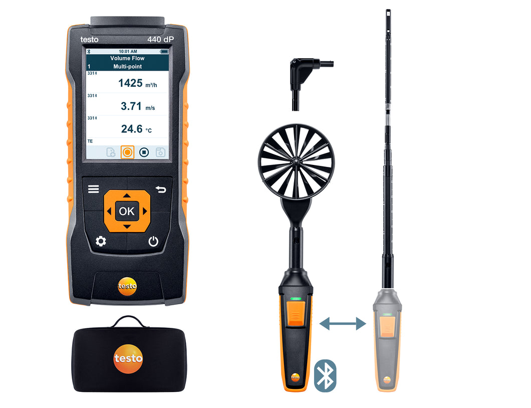 testo 440 delta P Strömungs-KombiSet 1 mit Bluetooth®