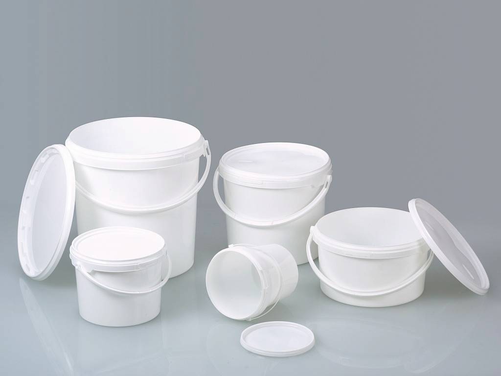 Verpackungseimer, PP weiß, 2 l, mit Deckel