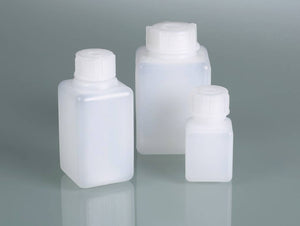 Vierkantflasche quadr., Enghals, HDPE, 100 ml,m.V.