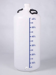 Vorratsflasche mit Gewindestutzen, HDPE, 60l, m.V.