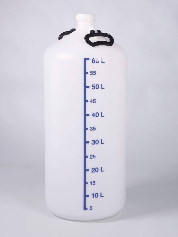 Vorratsflasche o. Gewindestutzen, HDPE, 60 l, m.V.