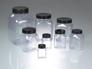 Weithalsdose vierkant, PETG glasklar, 500 ml, m.V.