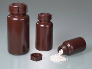 Weithalsflasche, LDPE braun, rund, 250 ml, m.V.
