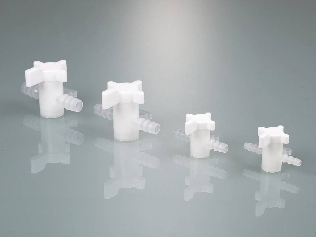 Zweiwegeventil, PVDF, Ø 5-7 mm, NW 4 mm, weiß